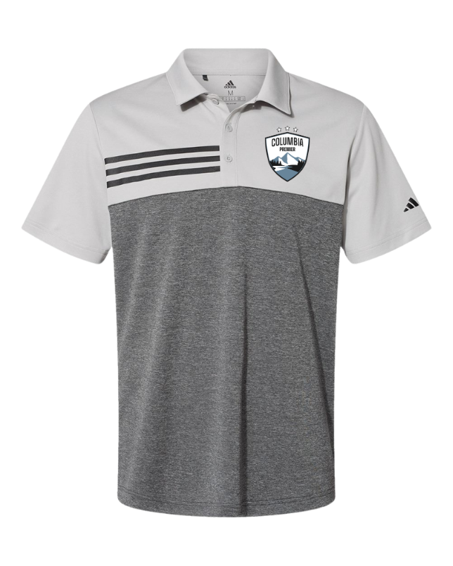 Heathered Colorblocked 3-Stripes Polo