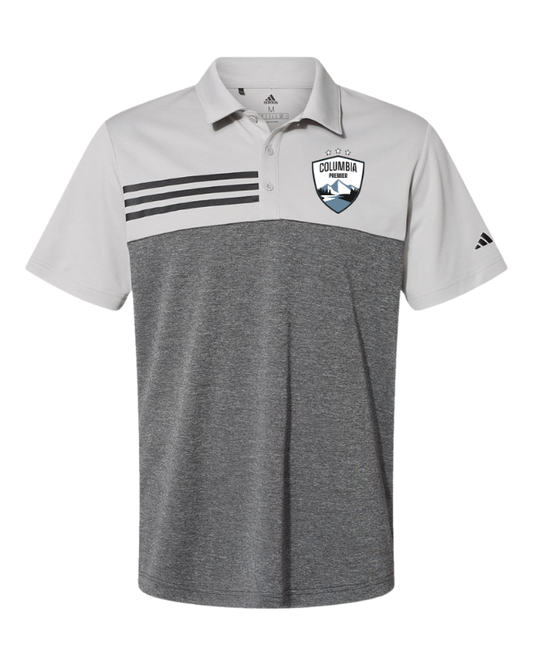 Heathered Colorblocked 3-Stripes Polo